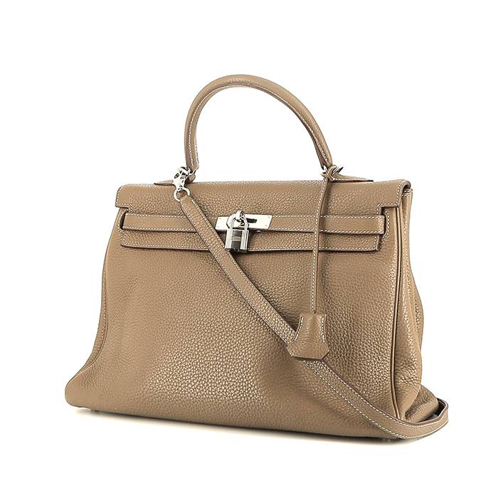 HERMES NEW Etoupe Lindy 26 Palladium Taurillon Clemence Top