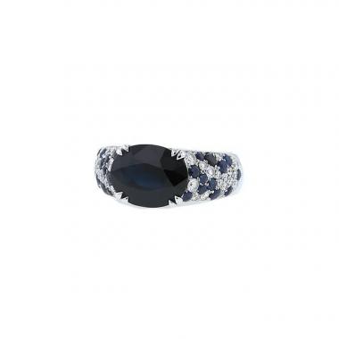Mauboussin Nuit D'Amour ring in white gold,  sapphires and diamond