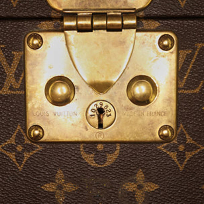 Louis Vuitton Vanity en lona Monogram marrón y cuero natural - Detail D3