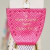 Louis Vuitton  Pochette accessoires pouch  in azur damier canvas  and pink leather - Detail D3 thumbnail