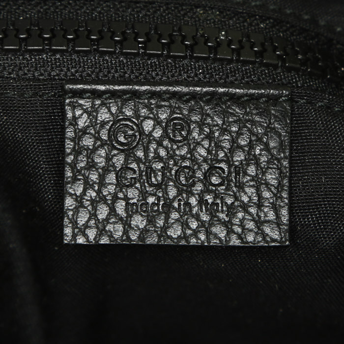 Bolso bandolera Gucci en lona Monogram negra y cuero negro - Detail D3