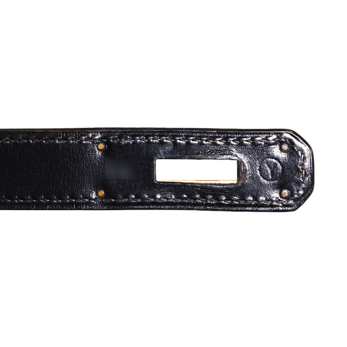 Hermès Kelly 35 cm handbag  in black box leather - Detail D5