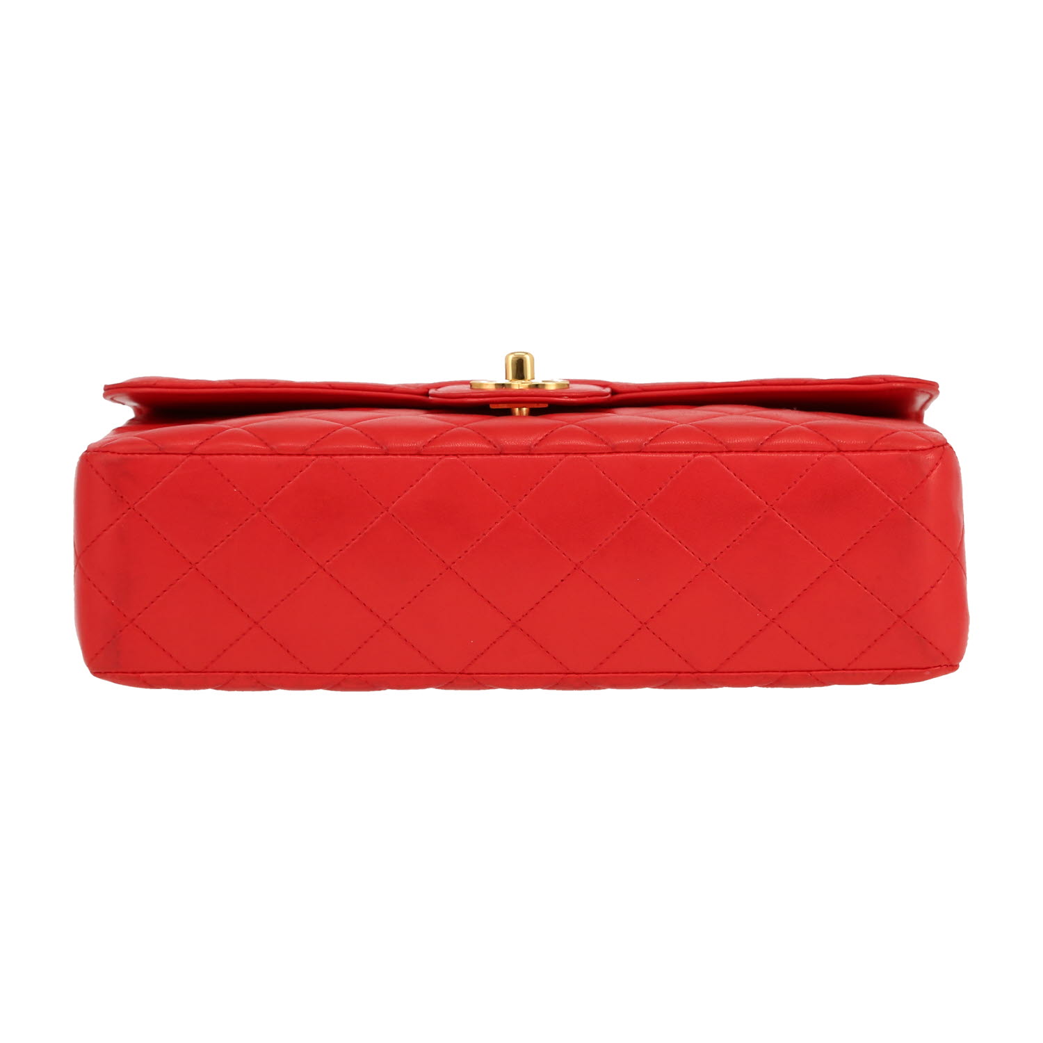 Chanel Vintage handbag in red quilted leather - Detail D1