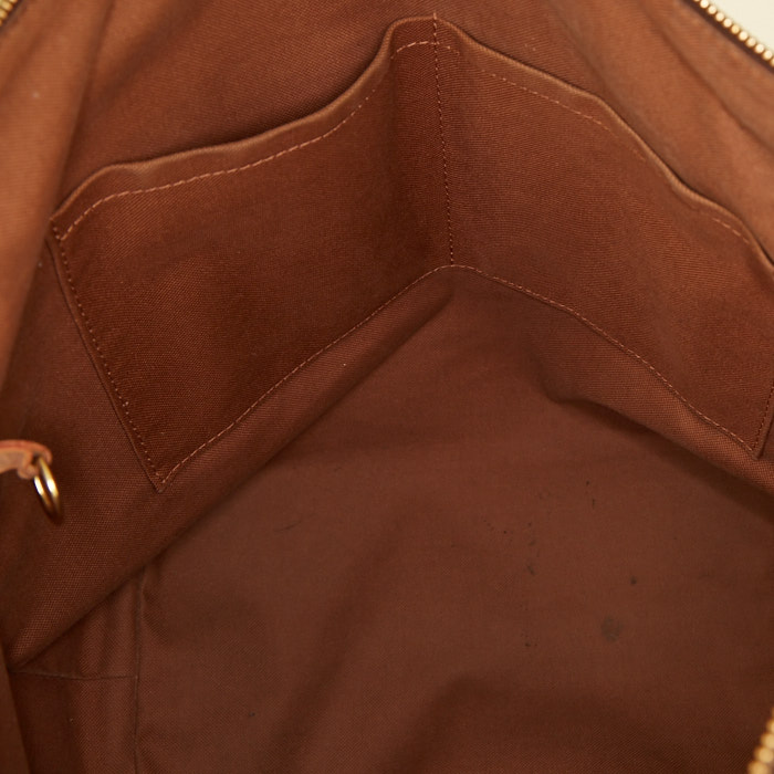 Bolso para llevar al hombro Louis Vuitton Totally en lona Monogram marrón y cuero natural - Detail D2