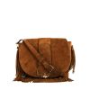 Celine Camarat shoulder bag in brown suede - 360 thumbnail