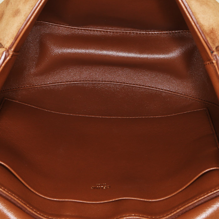 Sac bandoulière Celine Camarat en daim marron - Detail D2