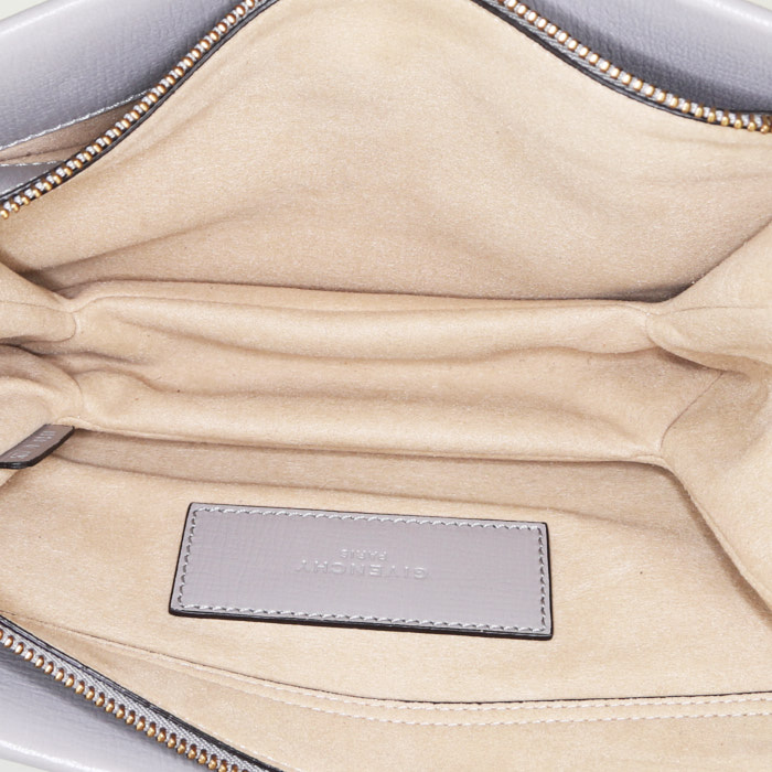Sac bandoulière Givenchy Cross3 en cuir gris et daim rose - Detail D3
