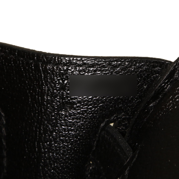 Bolso de mano Hermès  Birkin 25 cm en cuero togo negro - Detail D4