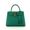 Hermès  Kelly 25 cm handbag  in malachite green epsom leather - 360 thumbnail
