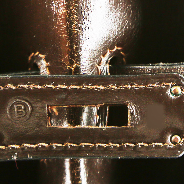 Borsa Hermès  Kelly 35 cm in pelle box marrone - Detail D5