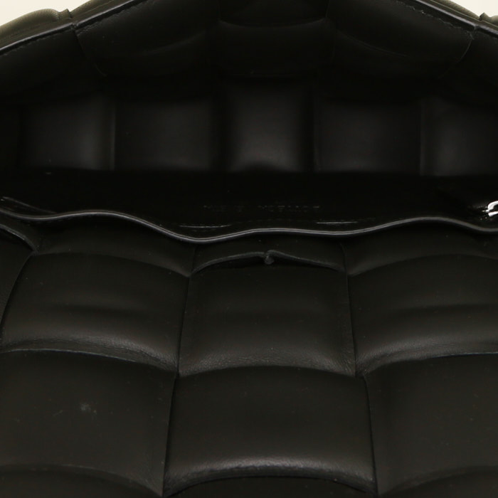 Borsa a tracolla Bottega Veneta Padded in pelle intrecciata nera - Detail D2