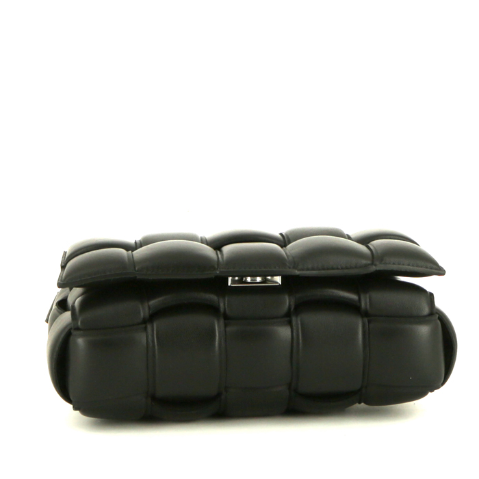 Borsa a tracolla Bottega Veneta Padded in pelle intrecciata nera - Detail D4
