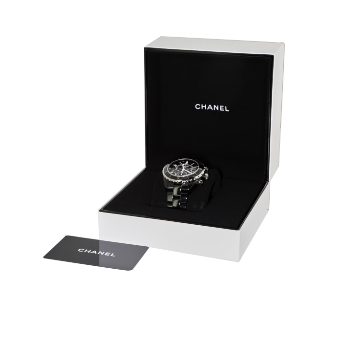 Chanel J12 Chronographe watch in black ceramic and stainless steel Ref: HO940 Circa 2020 - Detail D2