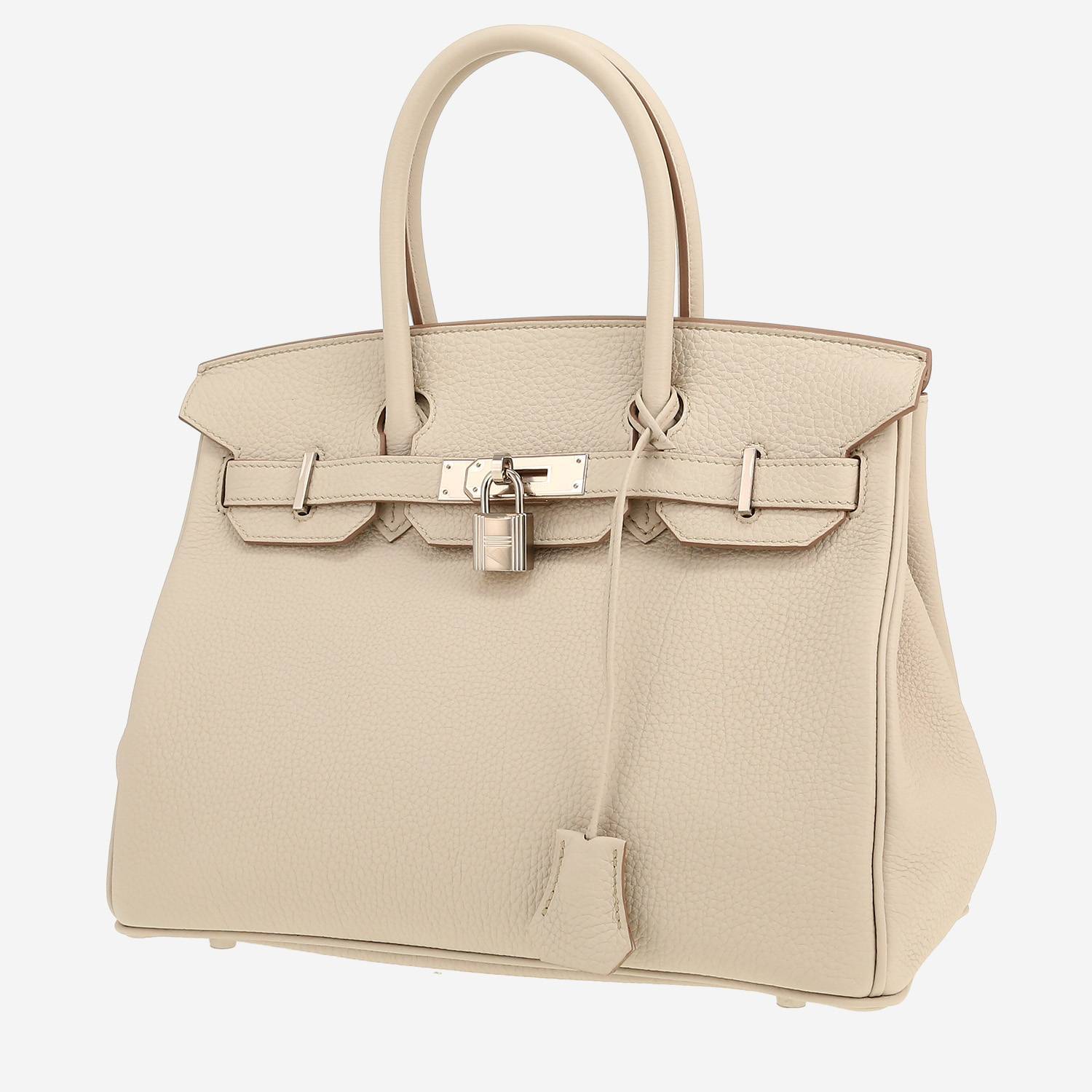 Sac à main Hermes Birkin 30 cm en cuir togo gris Béton