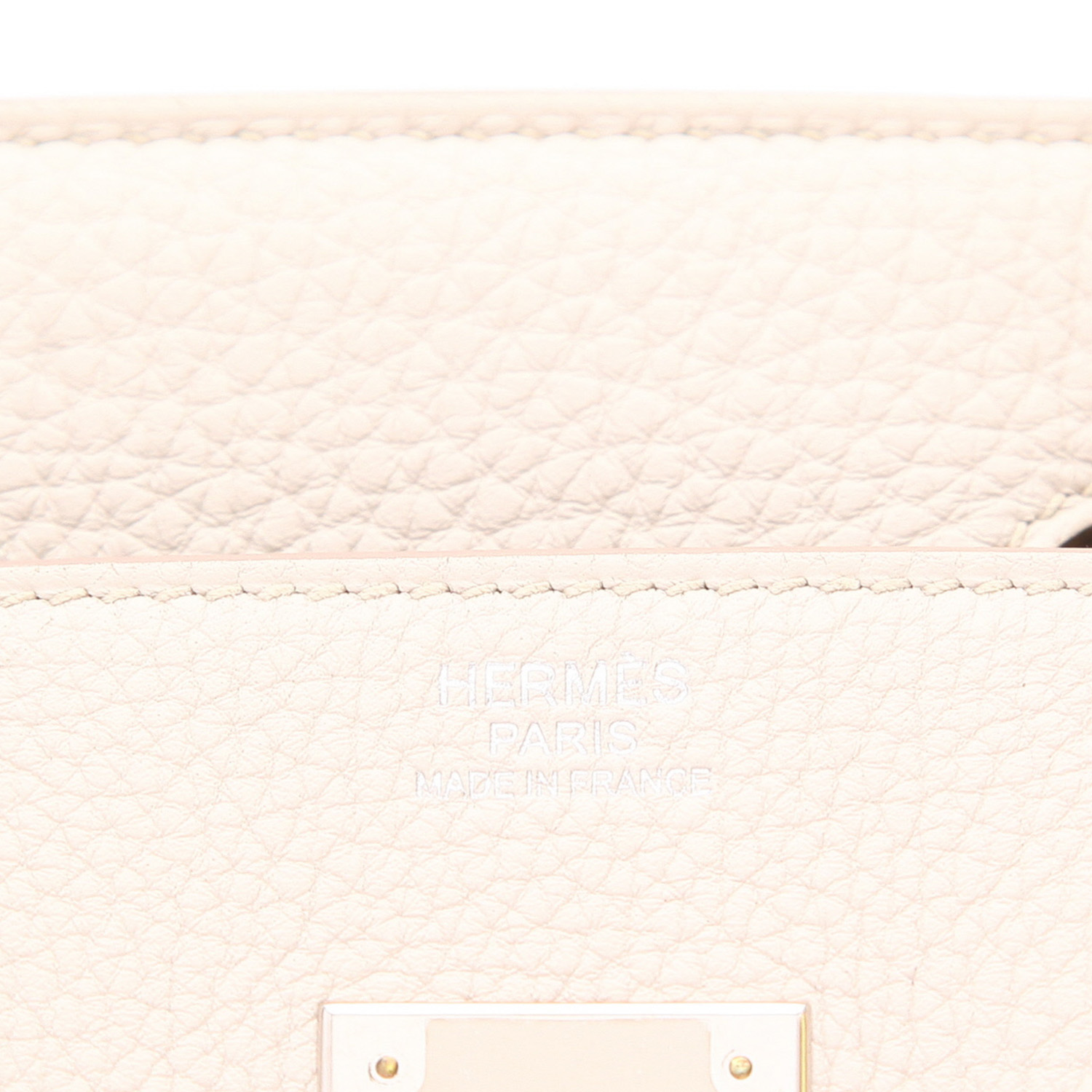 Bolso de mano Hermes Birkin 30 cm en cuero togo gris Béton - Detail D2