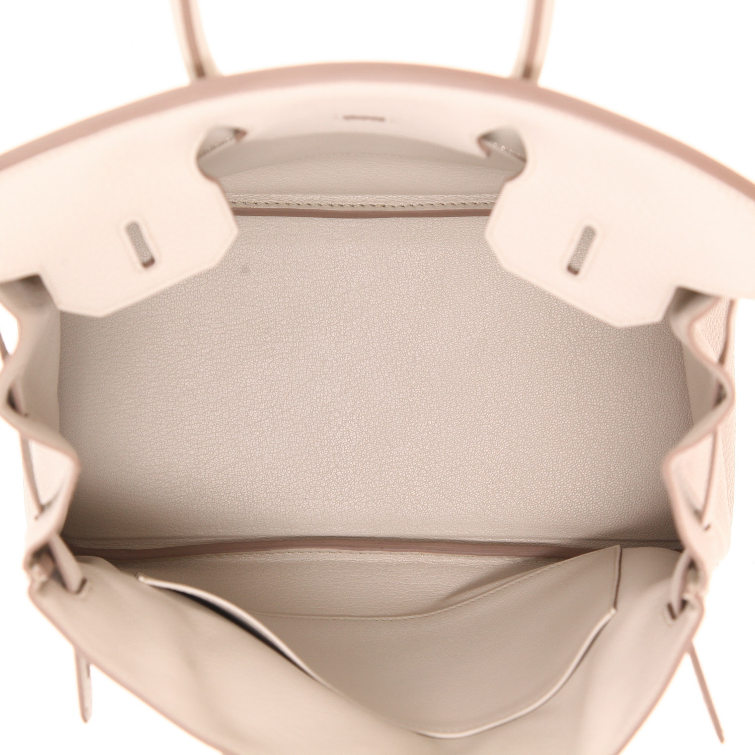 Bolso de mano Hermes Birkin 30 cm en cuero togo gris Béton - Detail D3