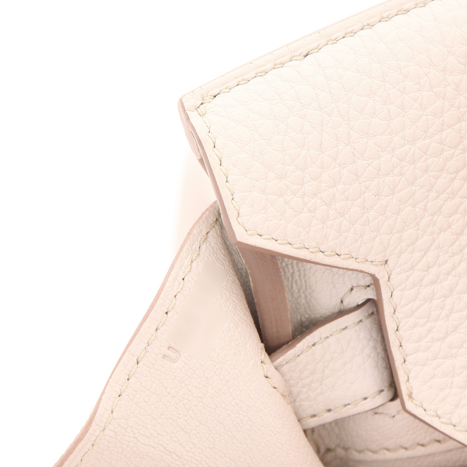 Sac à main Hermes Birkin 30 cm en cuir togo gris Béton - Detail D4