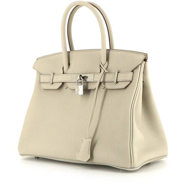 Bolso de mano Hermes Birkin 30 cm en cuero togo gris Béton
