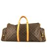 Borsa a tracolla Louis Vuitton Sac de Gym in tela monogram marrone e pelle naturale - 360 thumbnail