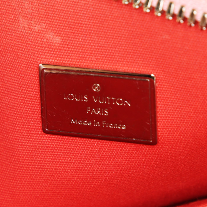 Sac bandoulière Louis Vuitton  Alma Editions Limitées mini  en cuir verni bicolore rose et rouge - Detail D4