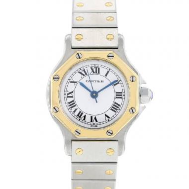 Orologio Cartier Santos Octogonale in oro e acciaio Ref :  0906 Circa  1990