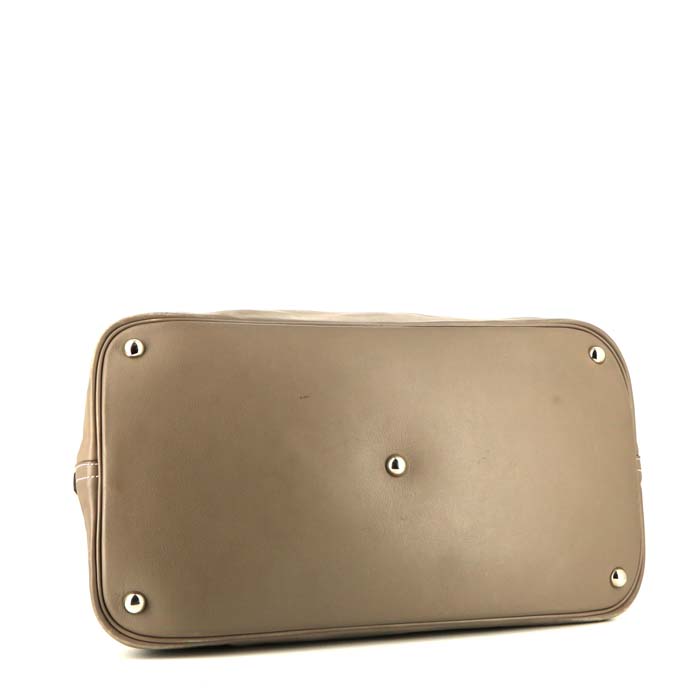 Sac de voyage Hermes Bolide - Travel Bag Relax en cuir Swift gris - Detail D4