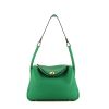 Hermes Lindy handbag in green leather - 360 thumbnail