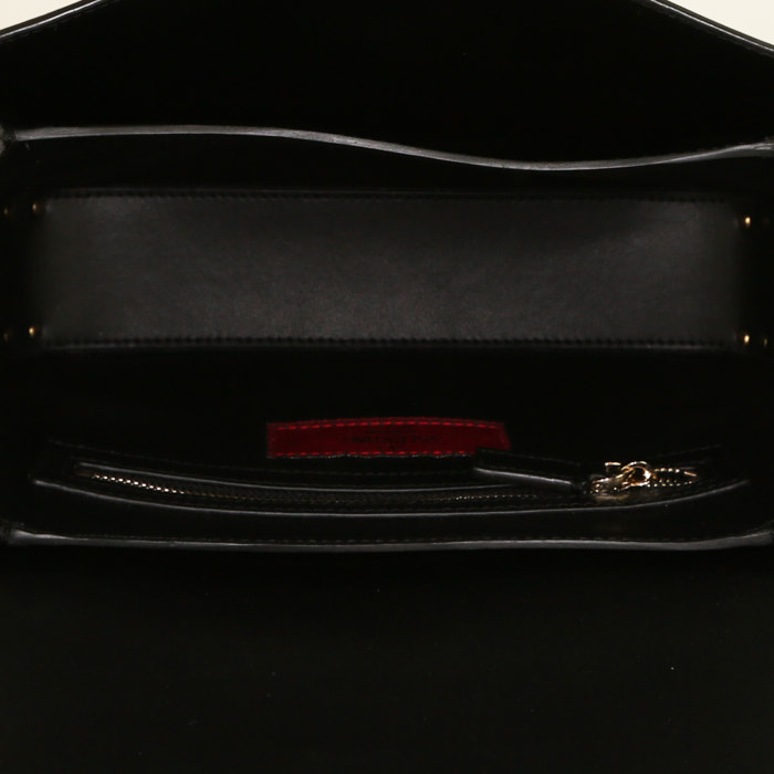 Bolso bandolera Valentino Rockstud en cuero negro y blanco - Detail D2