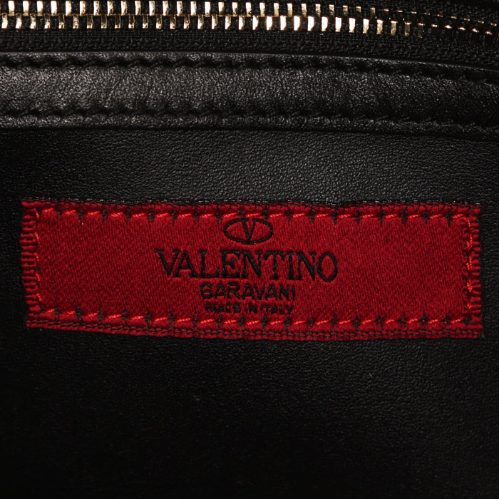 Bolso bandolera Valentino Rockstud en cuero negro y blanco - Detail D3