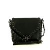 Valentino Rockstud shoulder bag in black grained leather - 360 thumbnail