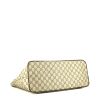 Gucci Suprême GG shopping bag in beige monogram canvas and brown leather - Detail D5 thumbnail