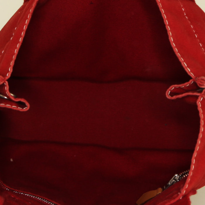 Hermes Toto Bag - Shop Bag shopping bag in red canvas - Detail D2