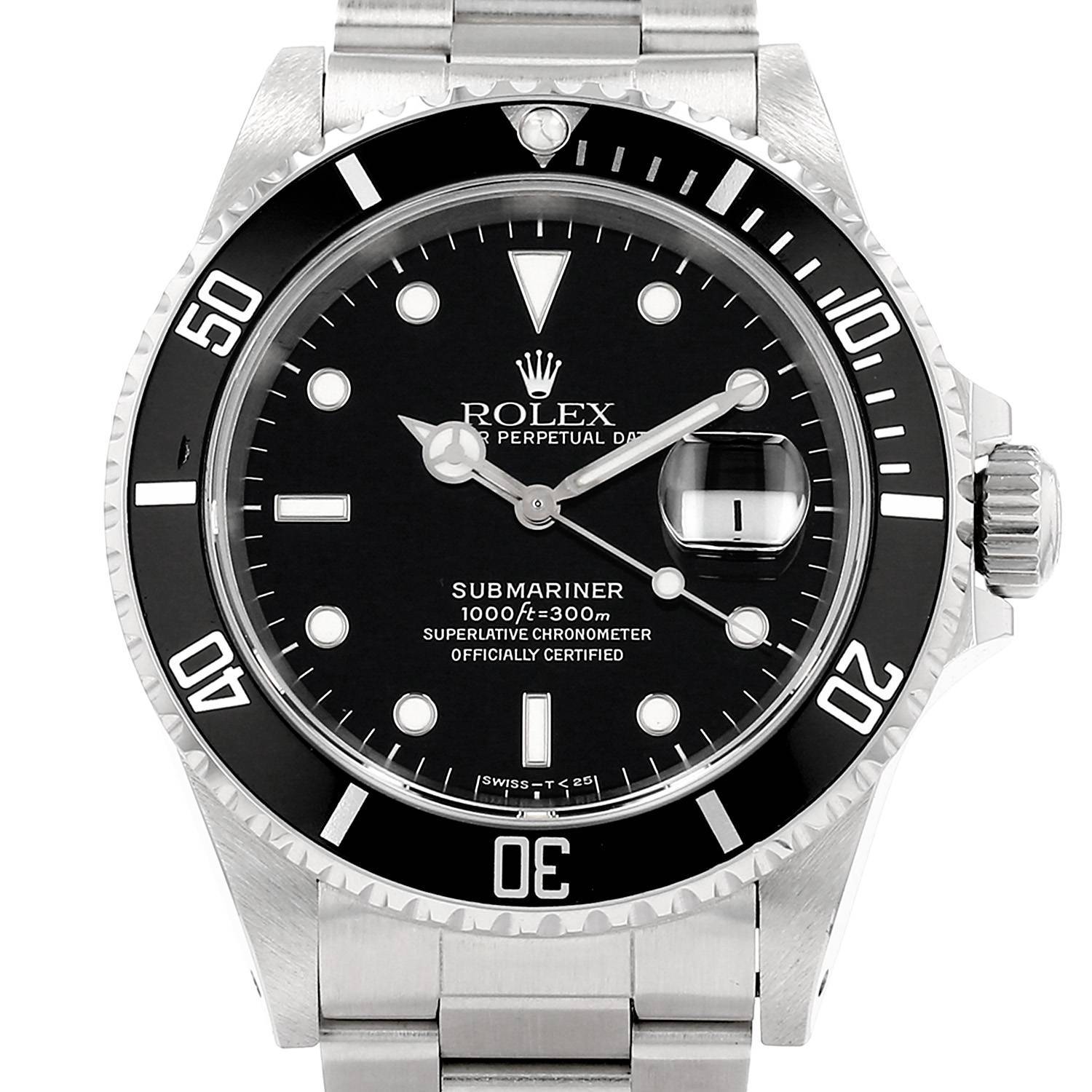 Montre Rolex Submariner Date en acier Ref: Rolex - 16610 Vers 1995 Montre Rolex Submariner Date en acier Ref: Rolex - 16610 Vers 1995