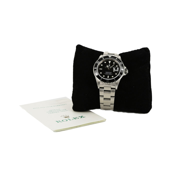 Montre Rolex Submariner Date en acier Ref: Rolex - 16610  Vers 1995