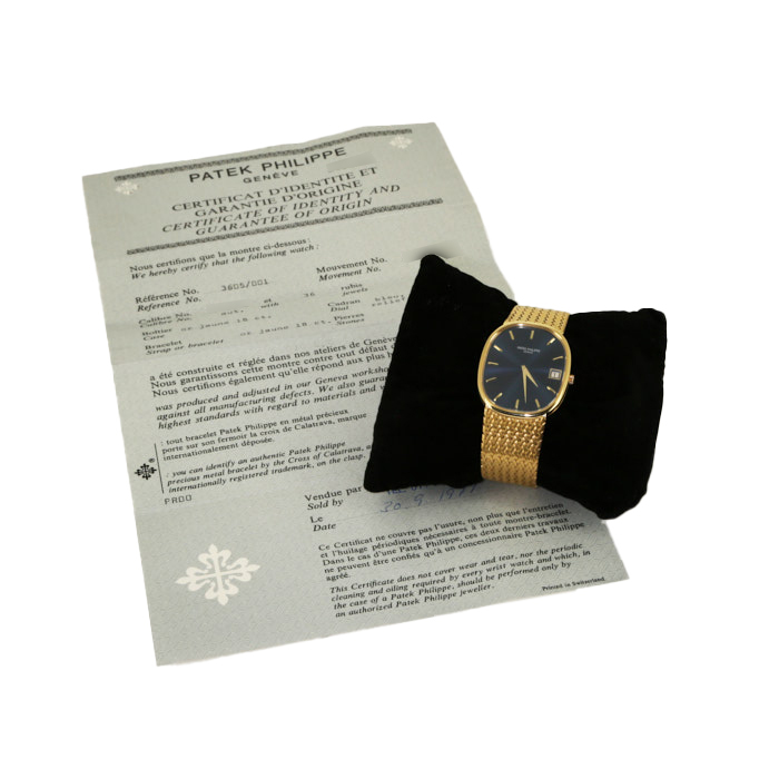 Montre Patek Philippe Ellipse en or jaune Ref :  3605/1 Vers  1977