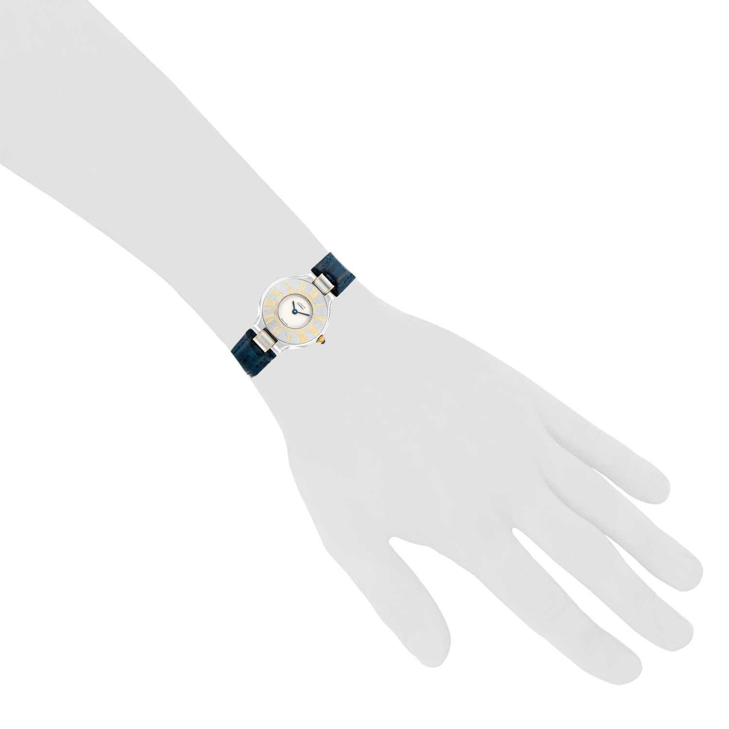 Reloj Cartier Must 21 de acero y oro chapado Ref :  9010 Circa  1990 - Detail D1