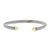 Open David Yurman Cable Classique bangle in silver and 14 carats yellow gold - 00pp thumbnail