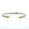 Bracelet jonc ouvert David Yurman Cable Classique en argent et or jaune 14 carats - 360 thumbnail