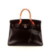 Hermes Birkin 35 cm handbag in brown box leather - 360 thumbnail