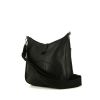 Hermes Evelyne shoulder bag in black leather taurillon clémence - 00pp thumbnail