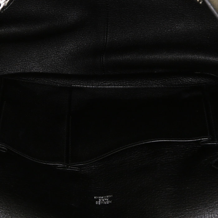 Borsa bisaccia Hermès  Jypsiere in pelle togo nera - Detail D2
