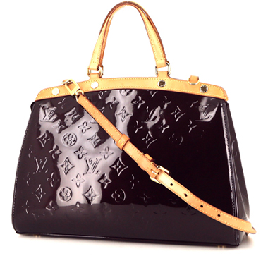 Louis Vuitton Brea Handbag in Cream Color Patent Leather and Natural