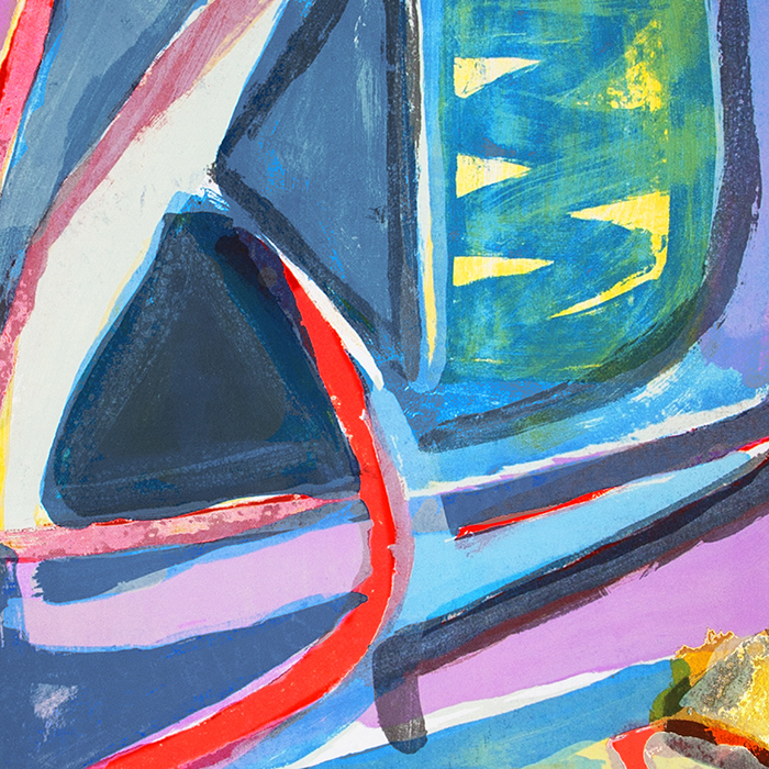 Bram van Velde, "Pulse", lithograph in colors on Rives paper, monogrammed and numbered, of 1974 - Detail D1