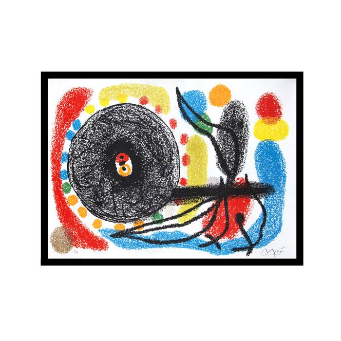 Joan Miró, "Le lézard aux plumes d'or", lithograph in colors on paper, signed and numbered, of 1971 - 00pp