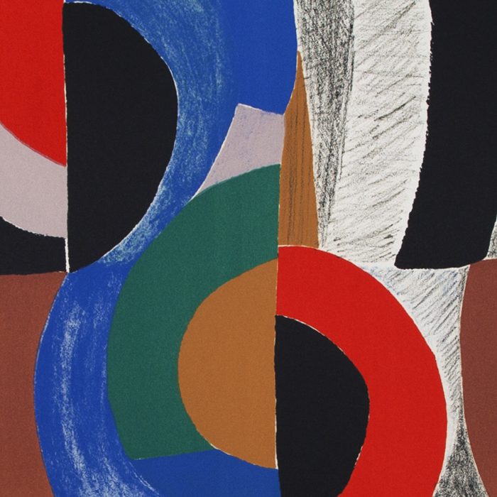 Sonia Delaunay, "Hippocampus", lithograph in colors on paper, signed, numbered and dated, of 1971 - Detail D1