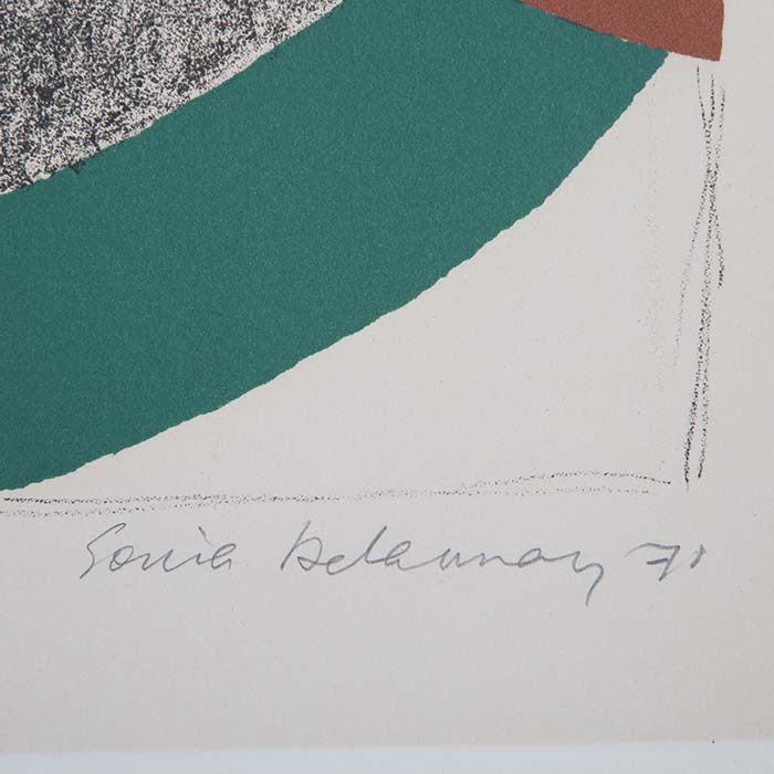 Sonia Delaunay, "Hippocampus", lithograph in colors on paper, signed, numbered and dated, of 1971 - Detail D3