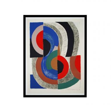 Sonia Delaunay, "Hippocampus", lithograph in colors on paper, signed, numbered and dated, of 1971