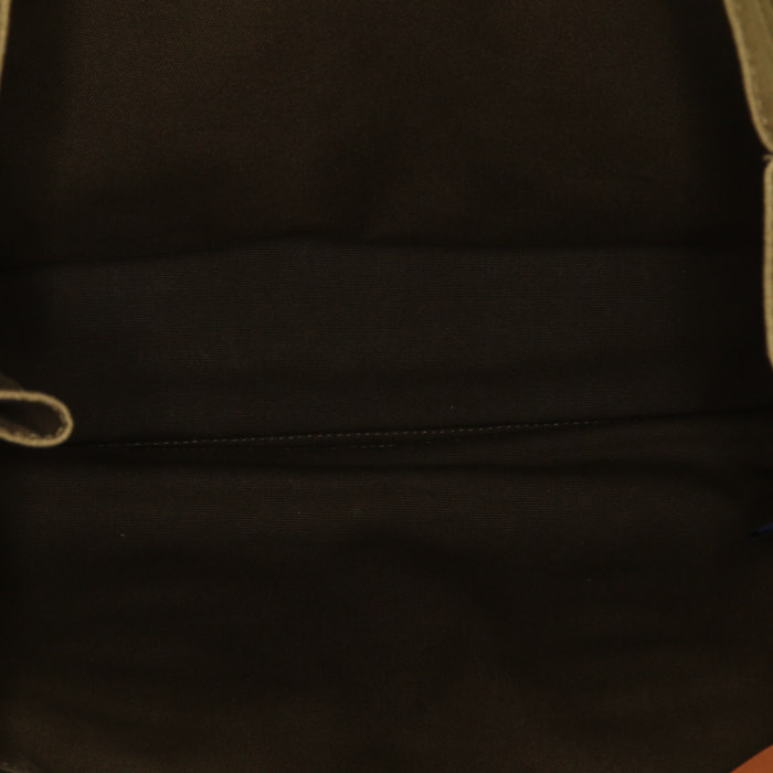 Sac cabas Hermes Toto Bag - Shop Bag en toile vert-kaki - Detail D2