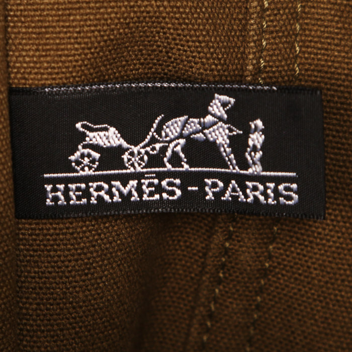 Hermes Toto Bag - Shop Bag shopping bag in khaki canvas - Detail D3
