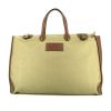 Hermès shopping bag in khaki canvas and brown Courchevel leather - 360 thumbnail